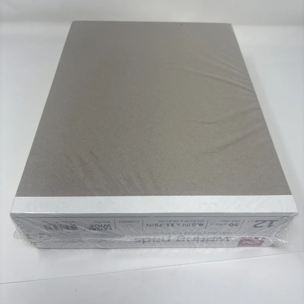 Office Depot Writing Pads Canary Yellow 8.5x11.75 Legal Wide Ruled 12 pk 305-706